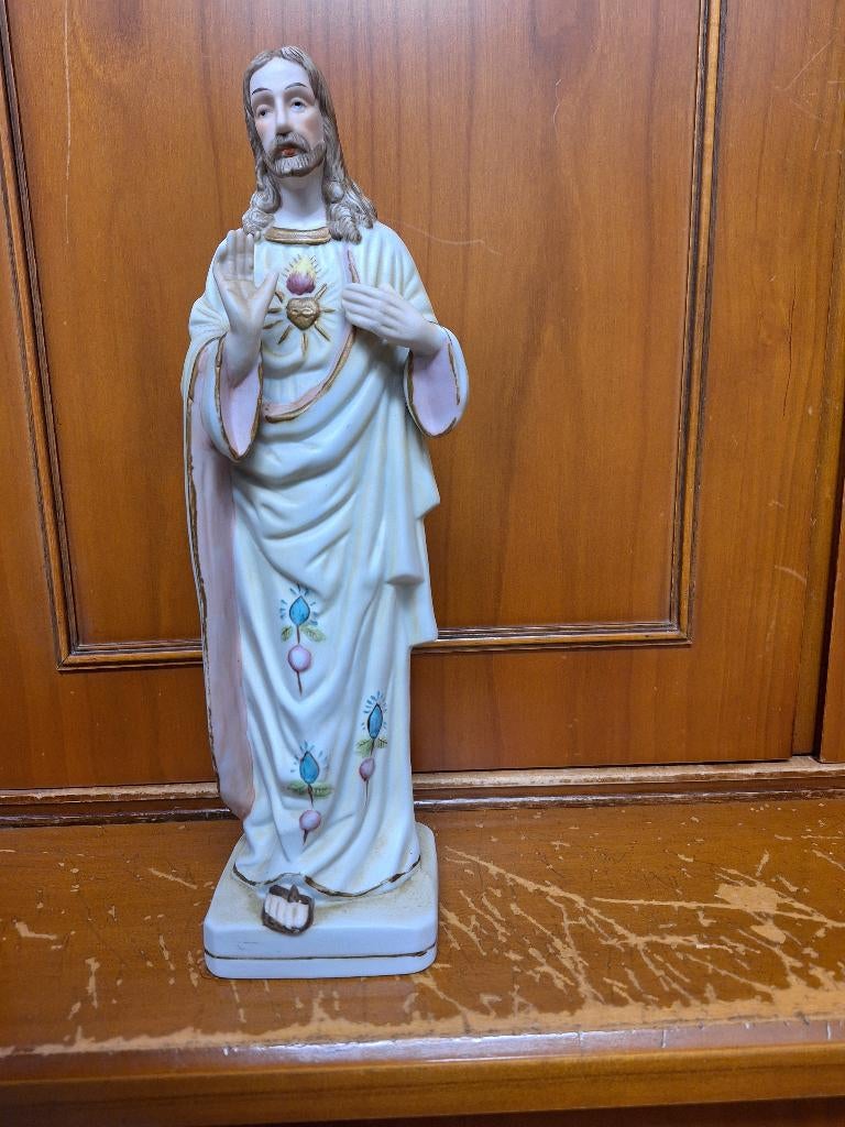 Heilig Hartbeeld in Biscuit, Antiek en Kunst, Ophalen