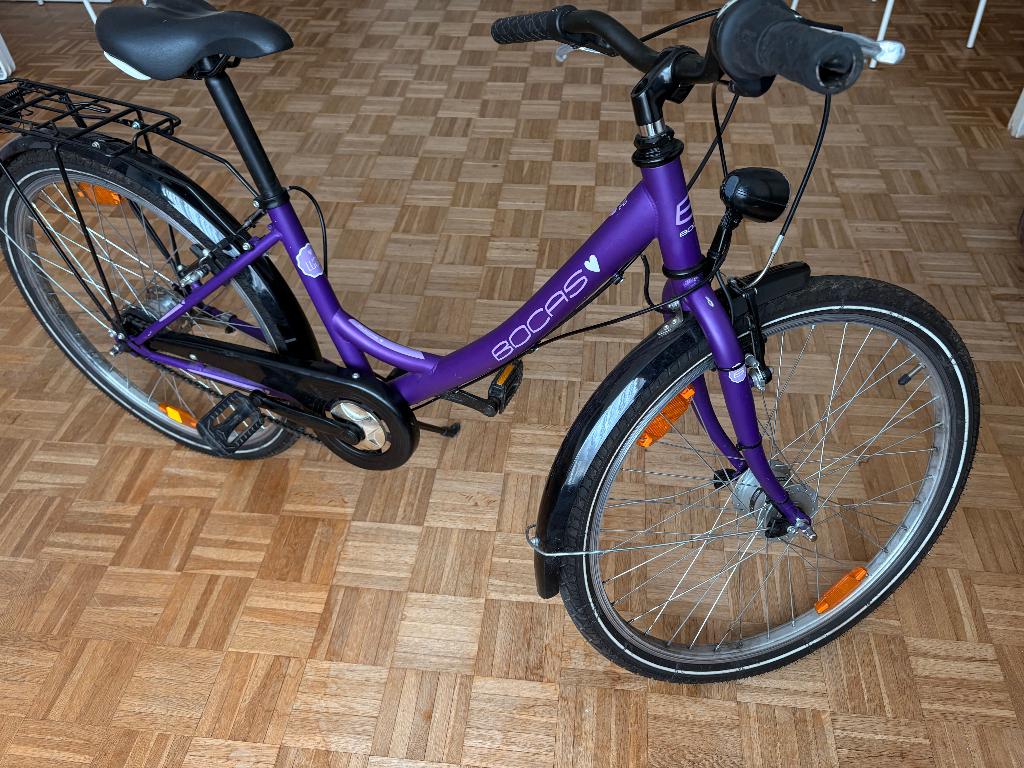 Paarse   meisjesfiets 7 -  13 jaar, Fietsen en Brommers, Ophalen, Versnellingen, Bocas, Gebruikt