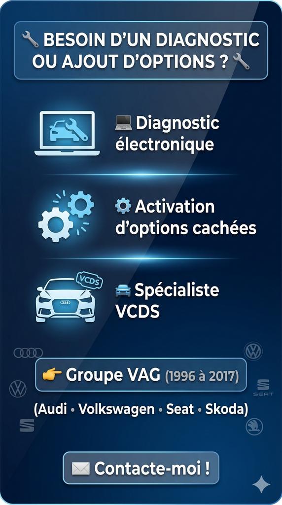 Diagnostic et ajout options cachées Vag Vw Audi Seat Skoda, Ophalen