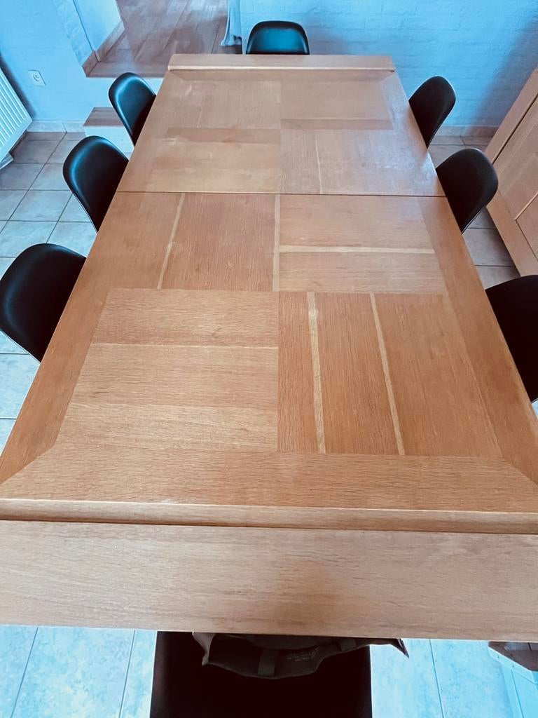 Licht eiken uittrekbare tafel, Huis en Inrichting, Tafels | Eettafels, Ophalen, Gebruikt, Eikenhout, 200 cm of meer