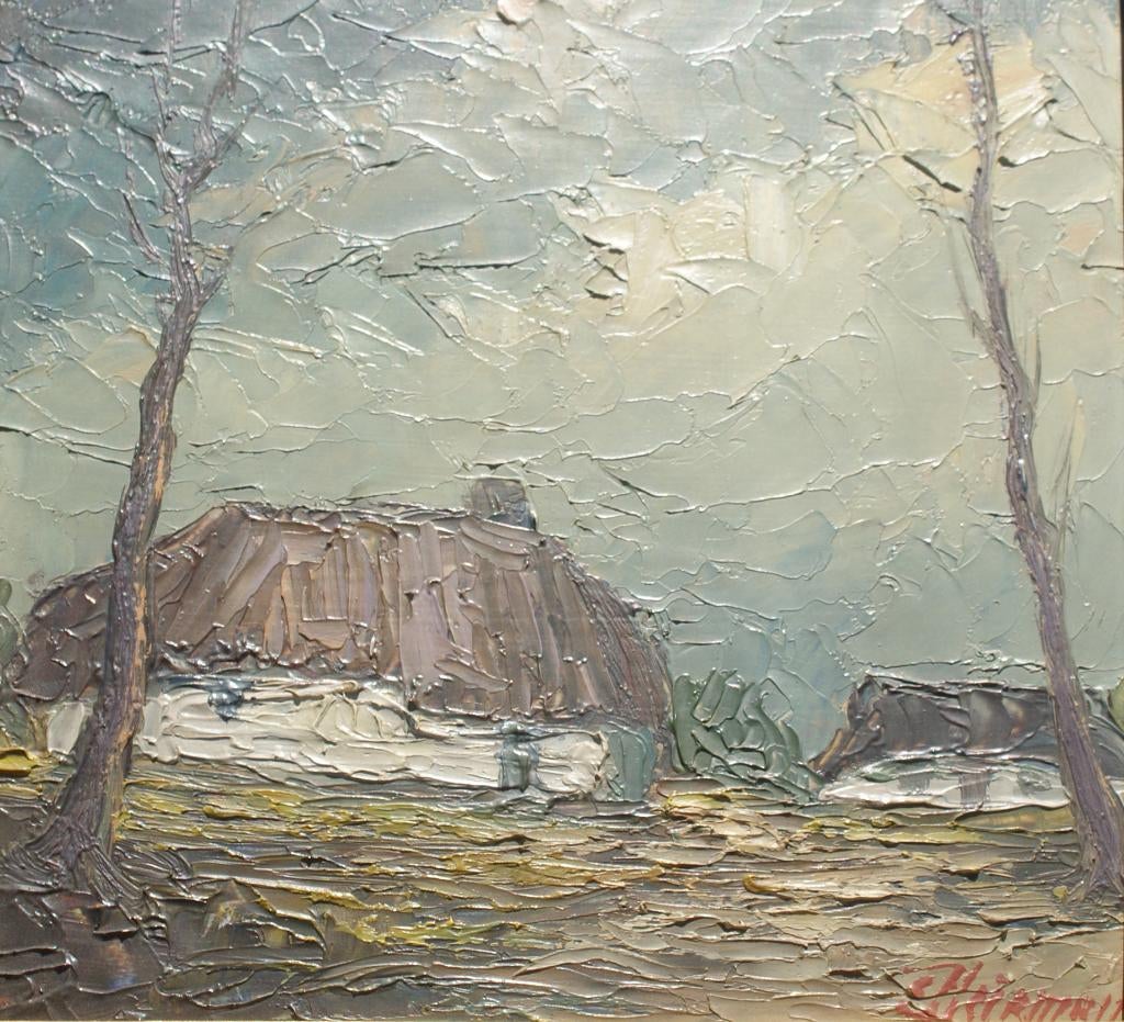 Edgar Heirman (1914-2004): Hoeve op de heide (32 x 32 cm), Enlèvement ou Envoi