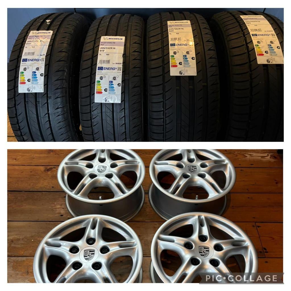 Porsche originele  breedset velgen+banden boxster 986 NIEUW, Auto-onderdelen, Banden en Velgen, Banden en Velgen, Zomerbanden