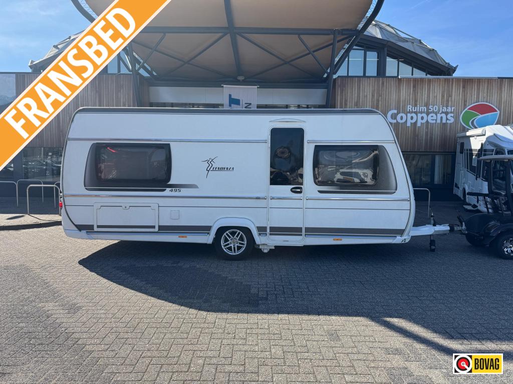 Fendt Tendenza 495 SFR 2019 MOVER + AIRCO!, Caravans en Kamperen, Caravans, Rondzit, Vast bed, Schokbreker, 1250 - 1500 kg