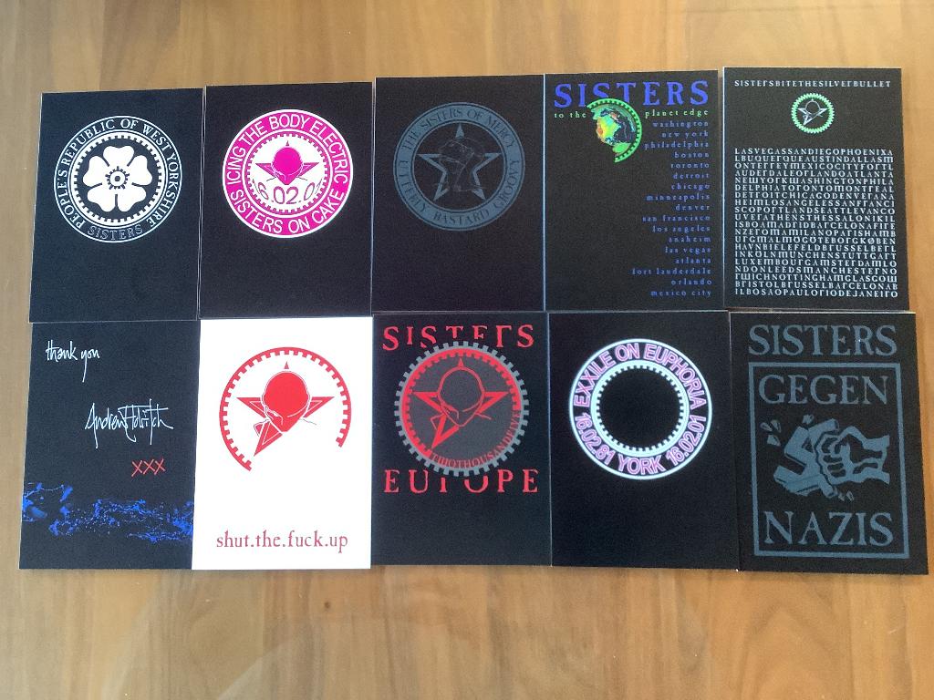 The Sisters Of Mercy XXX postcards, Ophalen of Verzenden, Zo goed als nieuw