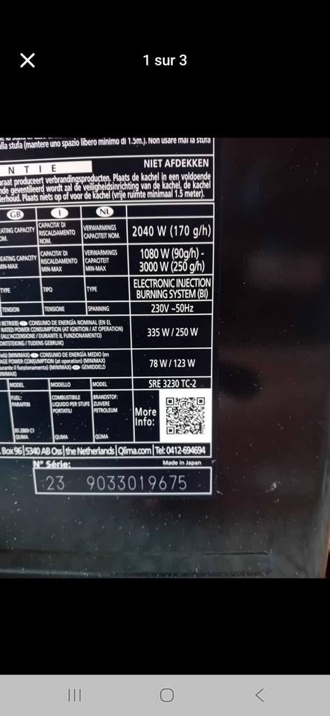 Poêle à pétrole qlima, Maison & Meubles, Poêles, Enlèvement