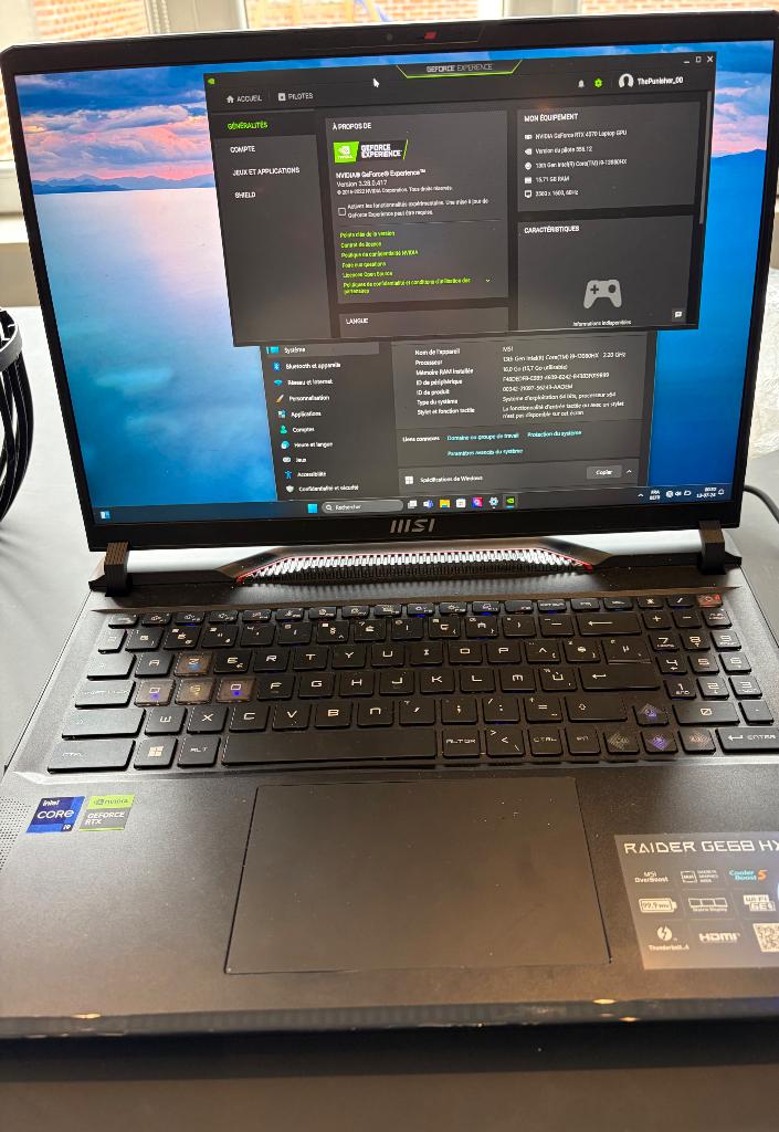 MSI RAIDER GE68 HX 13 V, MSI, 16 pouces, Enlèvement, Utilisé