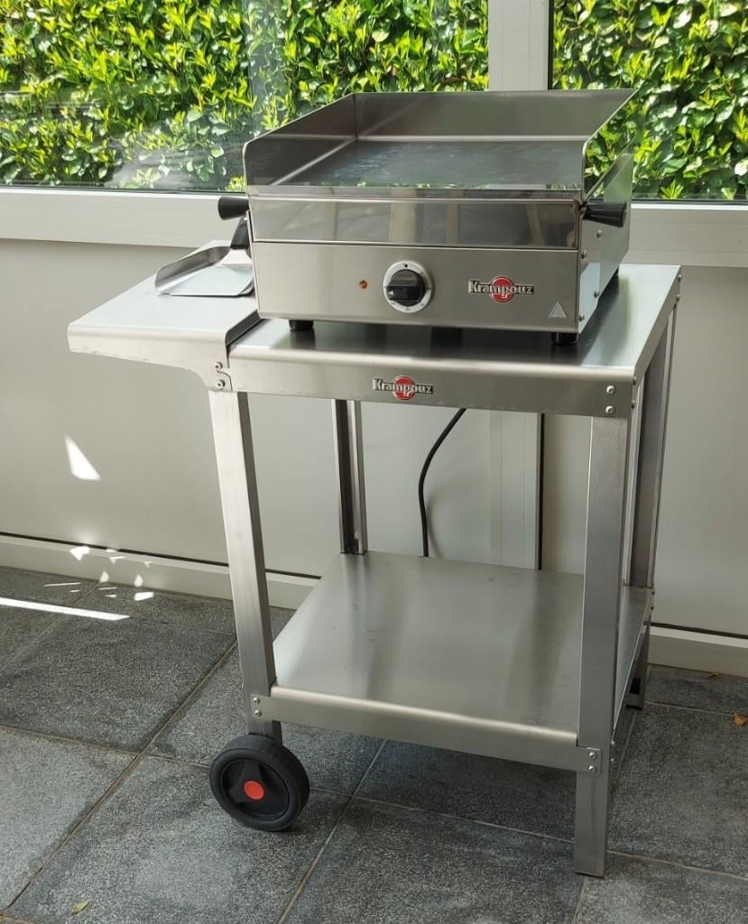 ELEKTRISCHE BAKPLAAT, Tuin en Terras, Ophalen, Zo goed als nieuw, Krampoutz France, Met accessoires