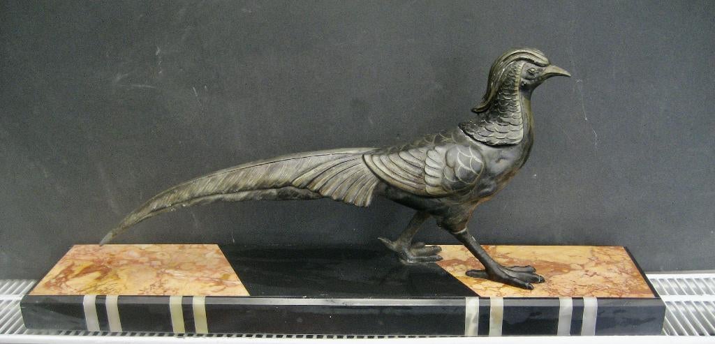 FAISAN en régule polychrome ,art déco 1920, Antiquités & Art, Enlèvement