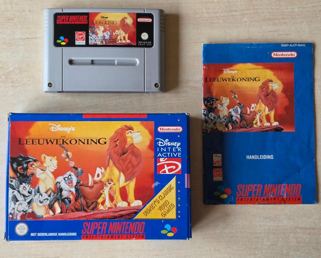 SNES De Leeuwenkoning ( Super Nintendo The Lion King ) PAL, Avontuur en Actie, Gebruikt, 1 speler, Eén computer