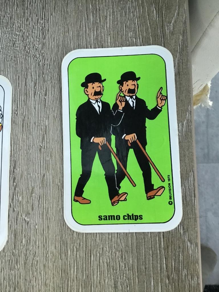 Kuifje sticker Samo Chips 3, Collections, Envoi, Bande dessinée ou Dessin animé