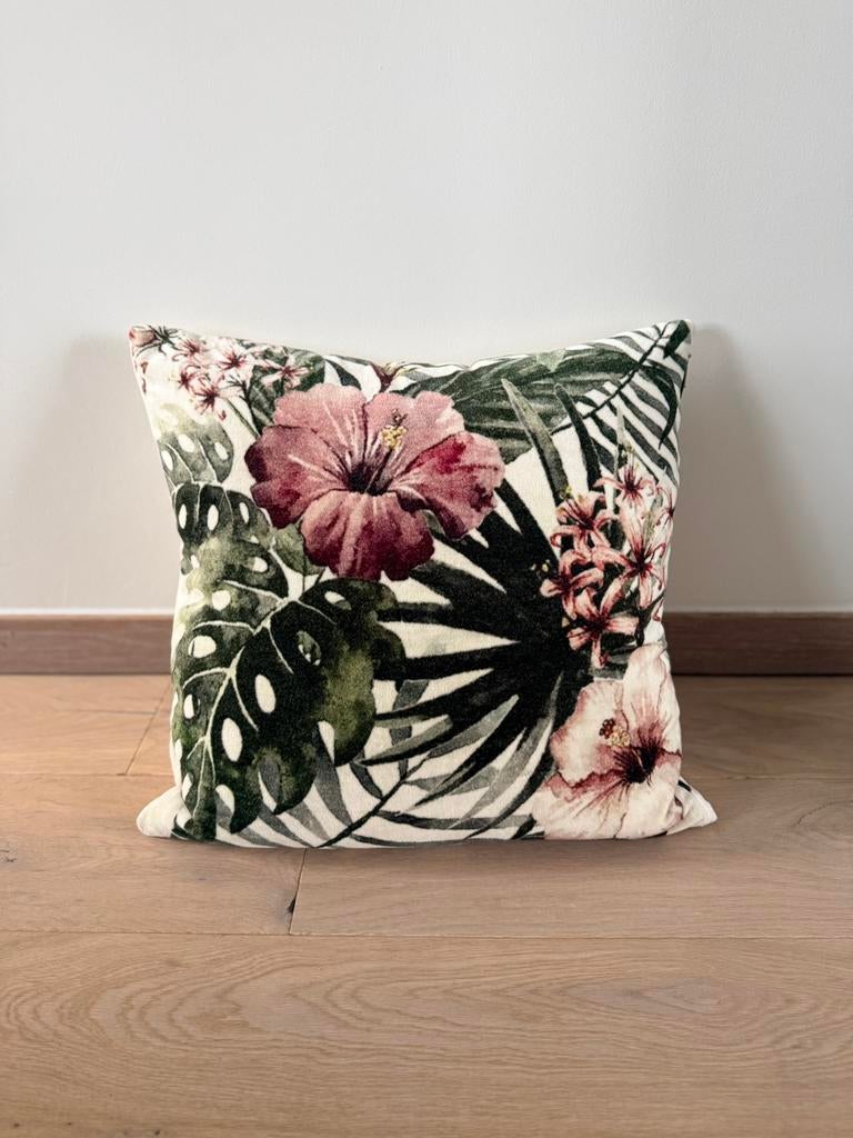 Sierkussen met bloemenprint – luxe look – als nieuw, Enlèvement, Comme neuf