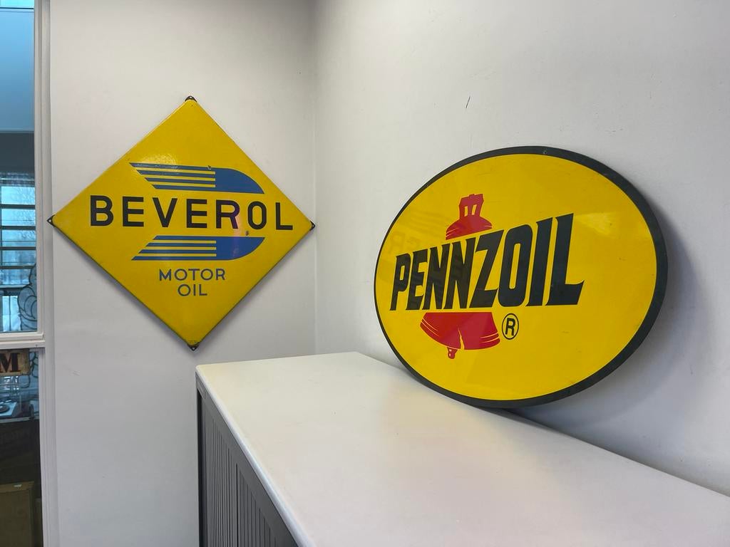 PENNZOIL oude reclame plaat, Verzamelen, Ophalen of Verzenden, Gebruikt, Reclamebord