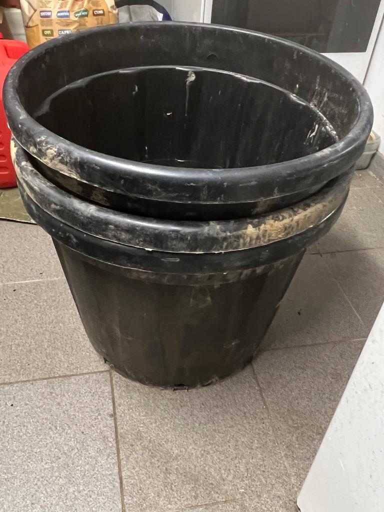 Heel grote bloempotten container 58 x 46 cm, Kunststof, 40 cm of meer, Rond, Ophalen of Verzenden