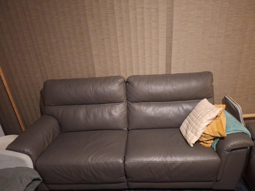 Leren zetel set 3 en 2 zit waarvan 1 met relaxfunctie, Maison & Meubles, Canapés | Salons, Enlèvement