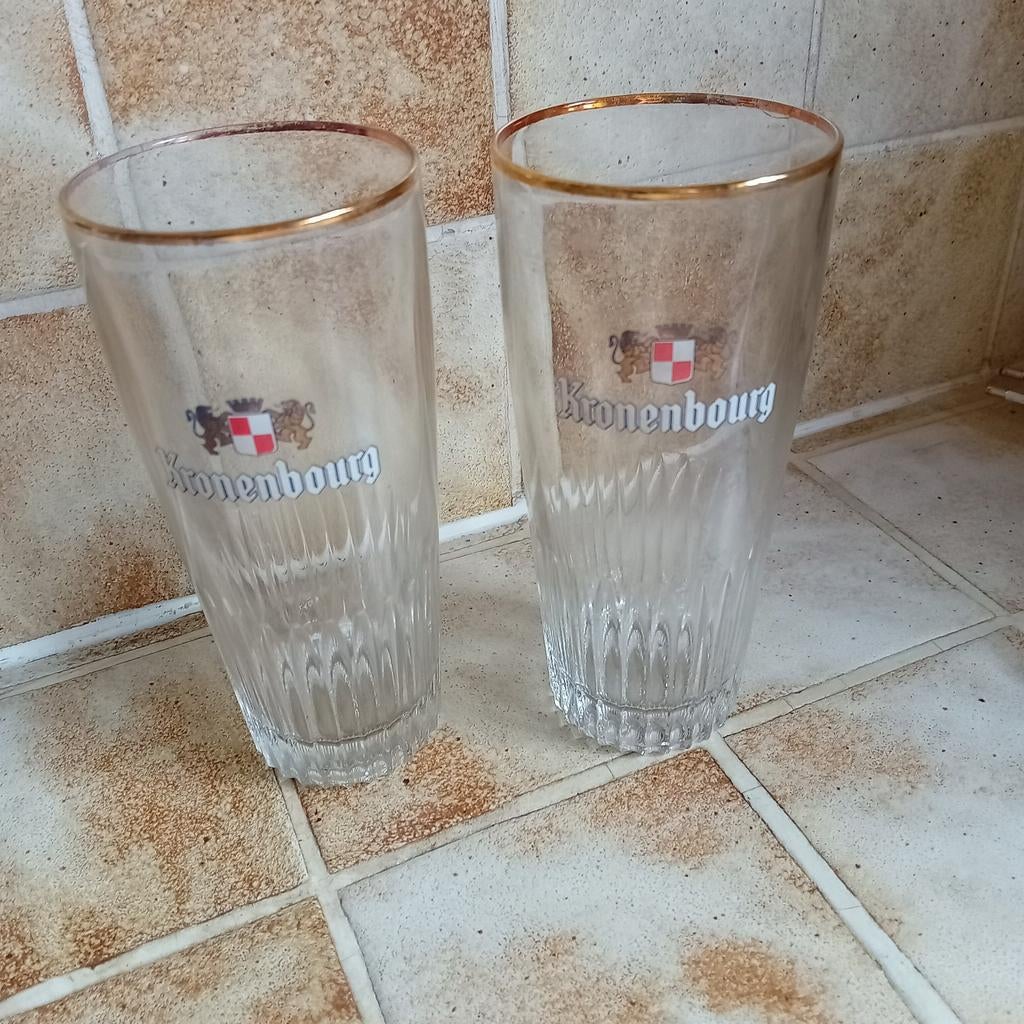 Glazen Kronenbourg 25cl 14 stuks, Ophalen of Verzenden