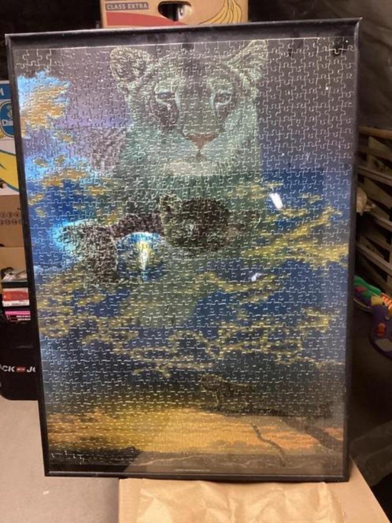 Ingekaderde puzzel tijgers, Huis en Inrichting, Ophalen of Verzenden