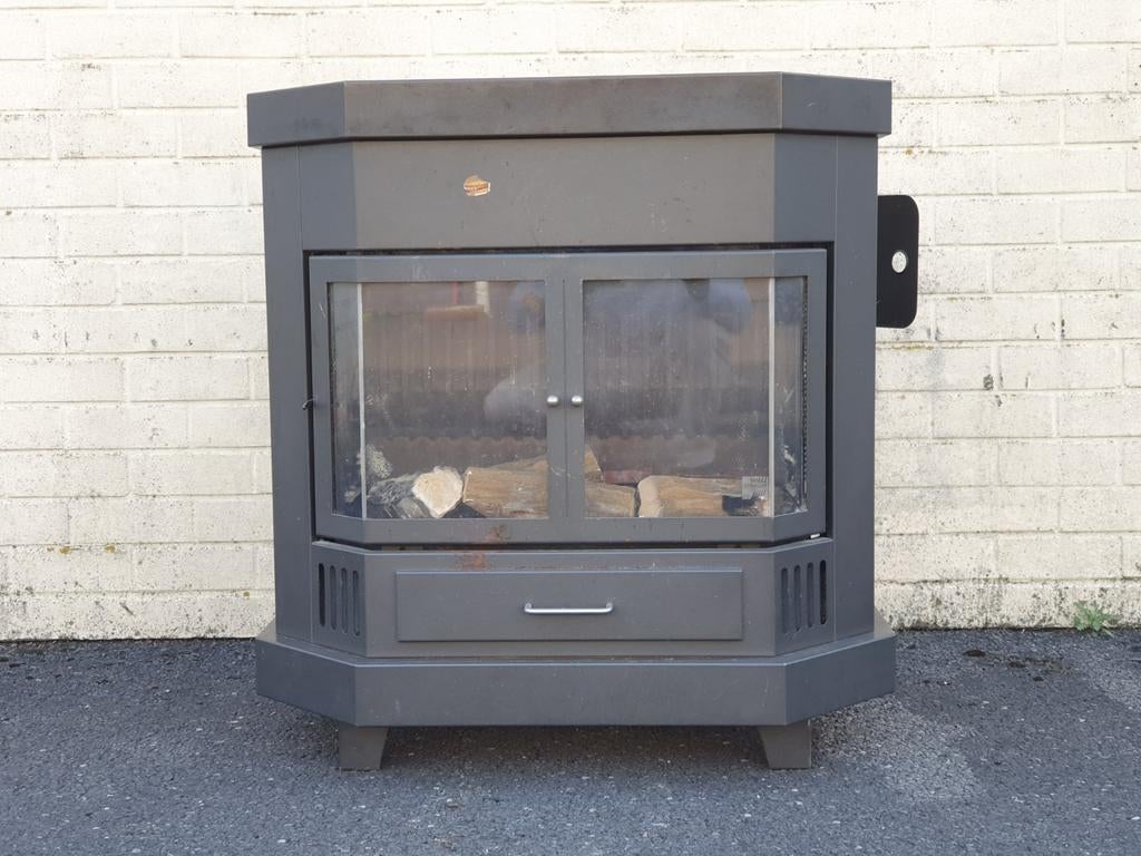 Sfeervolle warme gaskachel met zichtbare vlammen, Huis en Inrichting, Kachels, Ophalen, Gebruikt, Gas, Vrijstaand