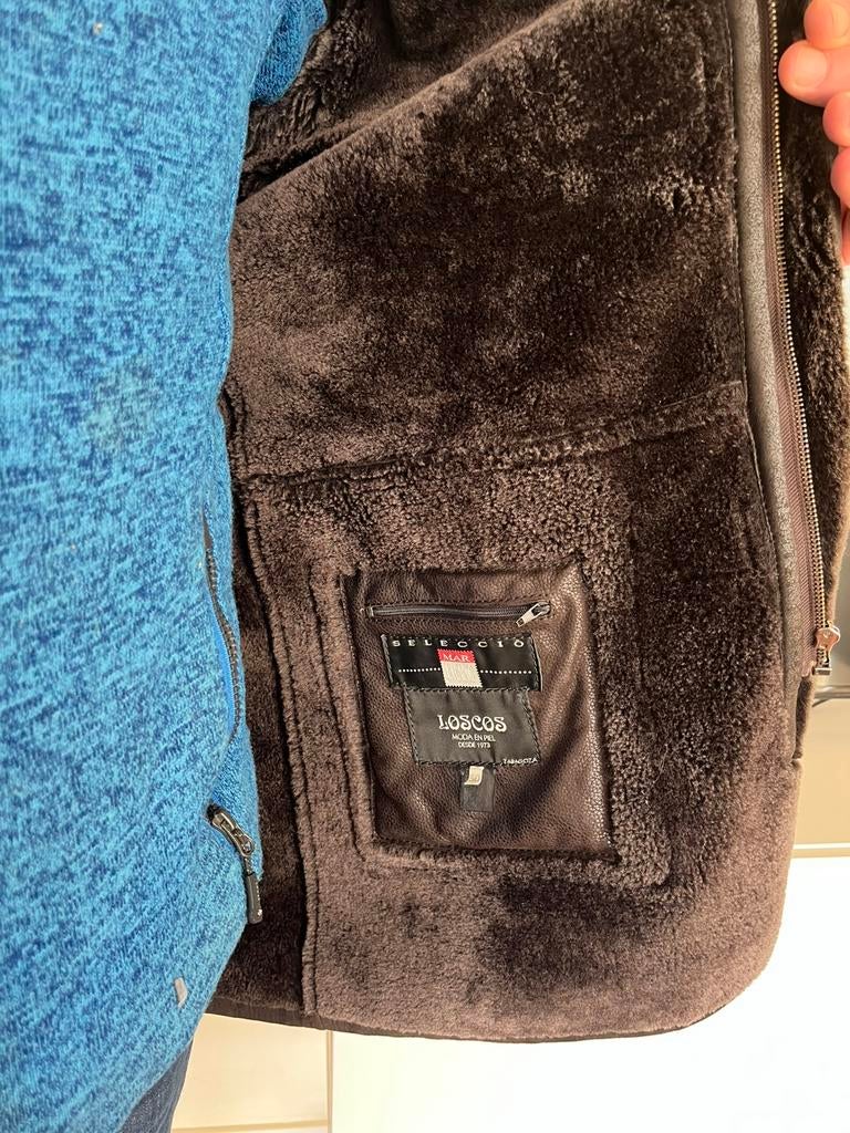 Manteau homme fourrure brun foncé taille 50, Enlèvement, Comme neuf, Taille 48/50 (M), Brun