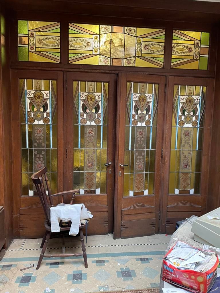 Glas in lood deur, Ophalen, Glas