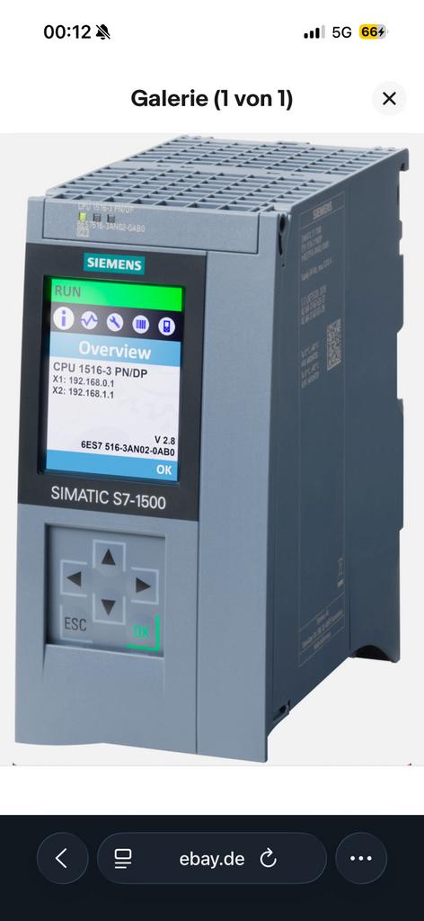 Siemens Simatic S7-1500 Plc 6ES7516-3FN01-0AB0, Hobby en Vrije tijd, Elektronica-componenten, Ophalen