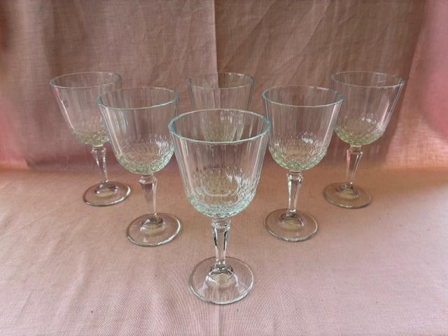 6 très beaux verres en cristal sur socle, Antiquités & Art, Curiosités & Brocante, Enlèvement ou Envoi