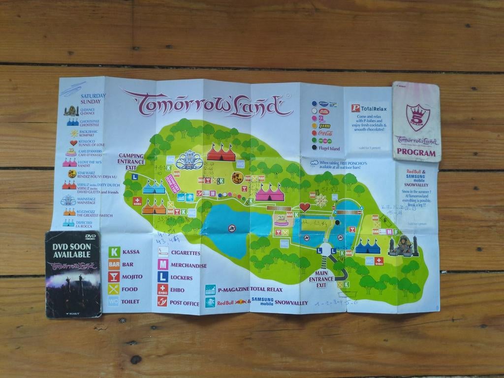 Calendrier de Tomorrowland et plan du festival 2009, Livres, Enlèvement ou Envoi