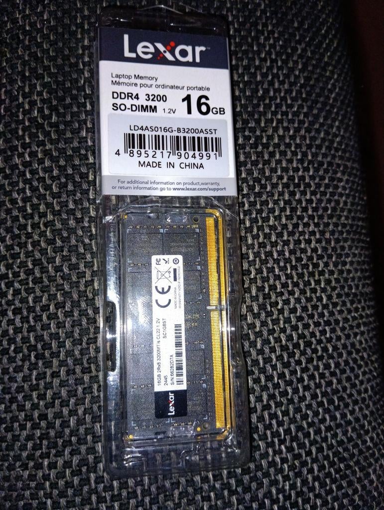 RAM Lexar DDR4 16 Go – 3200 MHz – SO-DIMM (PC portable) – Co, Enlèvement ou Envoi, Comme neuf, DDR4
