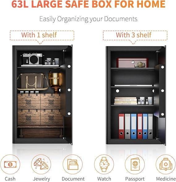 Grand coffre-fort avec clés | 60 L | LIVRAISON GRATUITE, Bijoux, Sacs & Beauté, Valises, Neuf, -, -, Clé