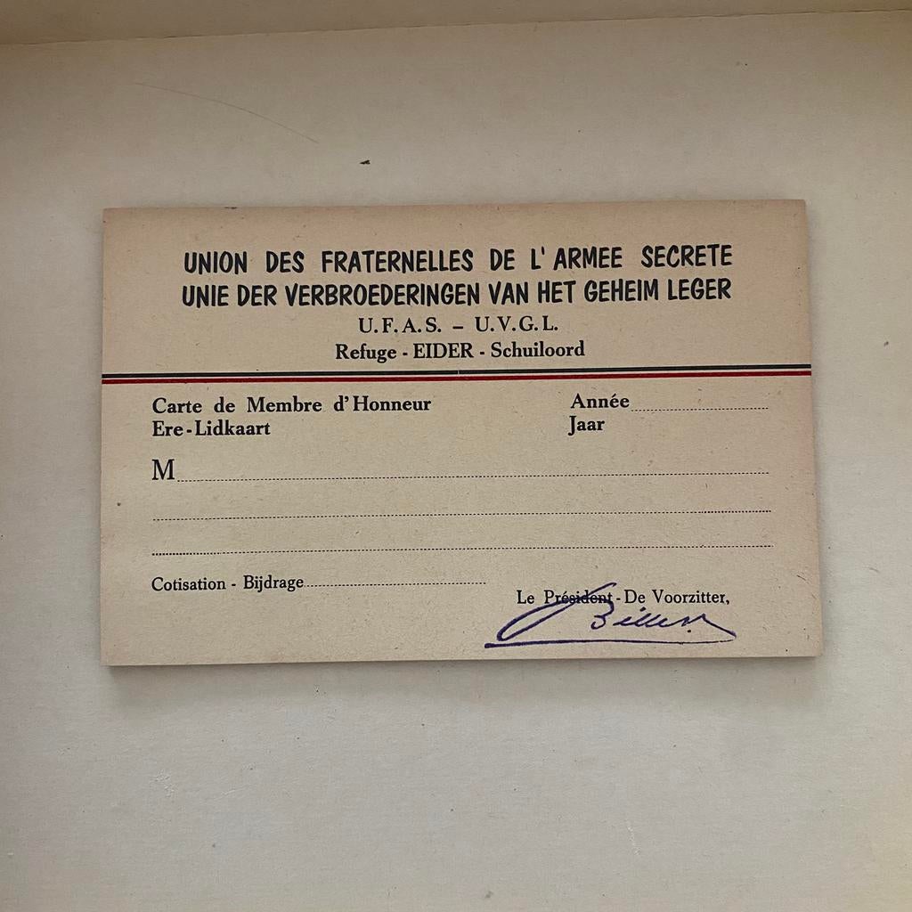 Union des fraternelles de l’armée secrète - carte, Collections, Enlèvement ou Envoi