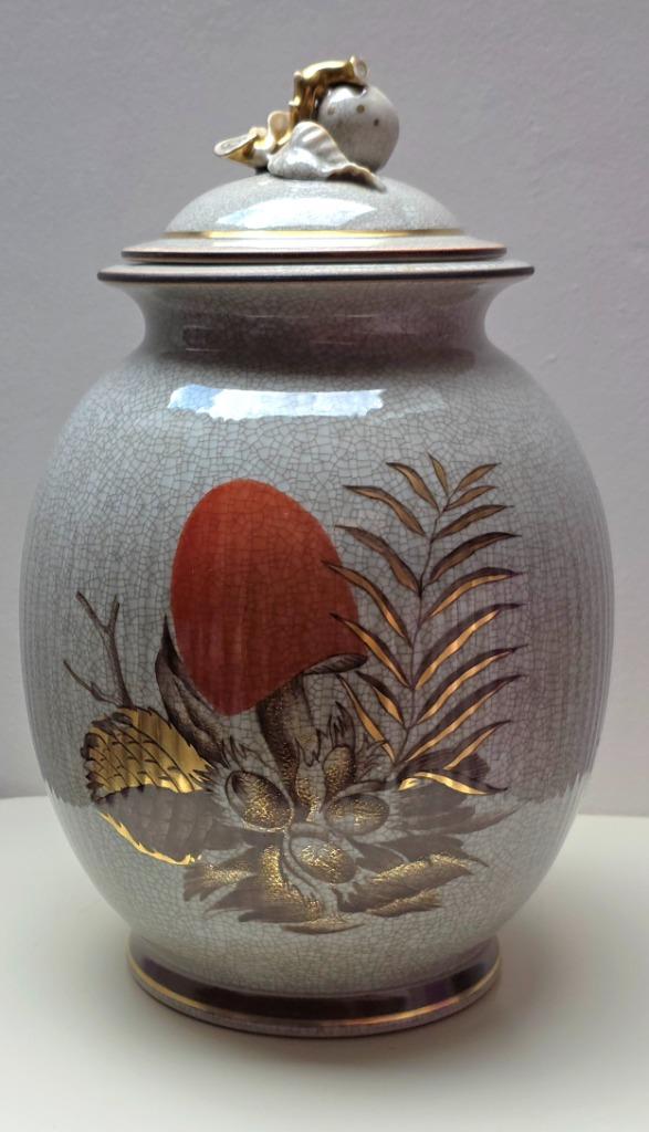 Vintage Vaas Royal Copenhagen Oude met Bladgoud, Antiek en Kunst, Ophalen