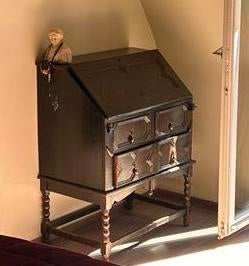 Antic magnifique secretaire deux corps, Maison & Meubles, Armoires | Secrétaires, Utilisé, Enlèvement ou Envoi