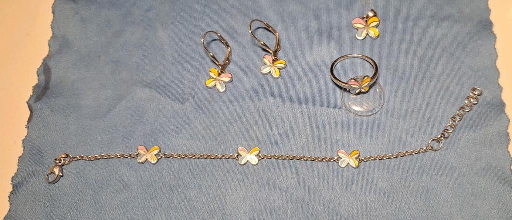 Orage Kids 925 sterling zilver volledige set en horloge kipl, Ophalen of Verzenden, Zilver, Horloge