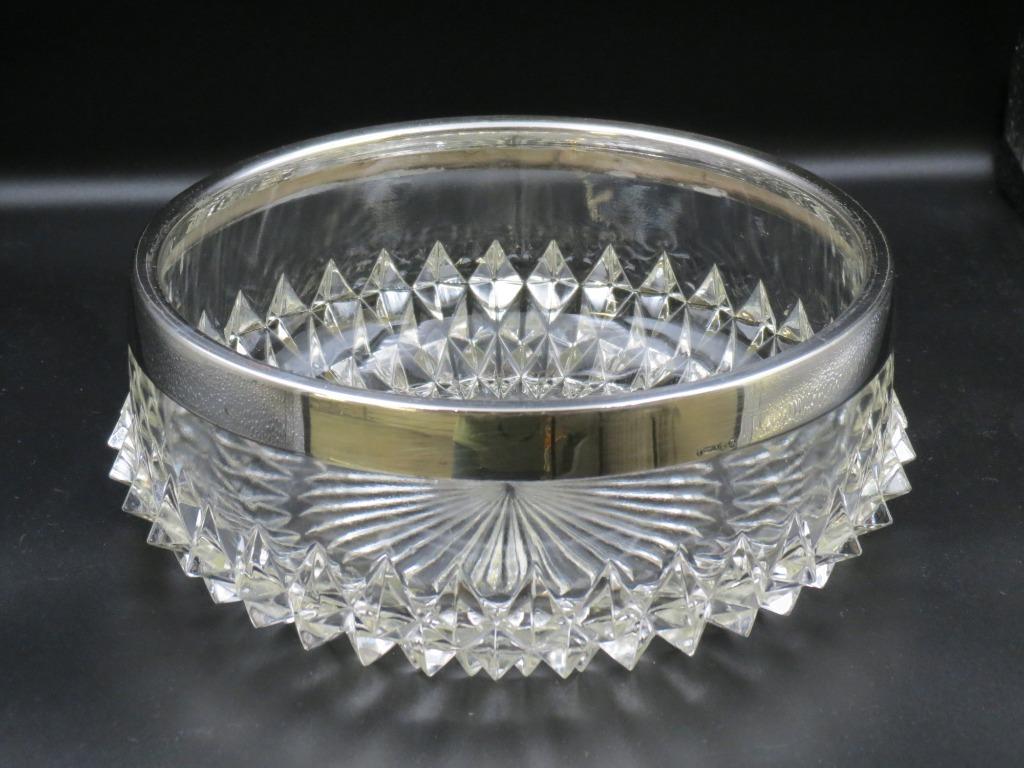 Val Saint Lambert - schaal met verzilverde rand, Antiek en Kunst, Ophalen of Verzenden