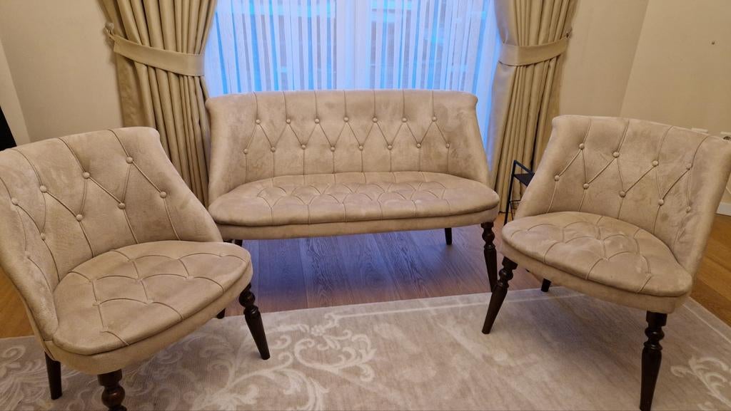 1 fauteuil 2 pers. 2 fauteuils zit stoelen als nieuw., Ophalen, Nieuw, Stof, Klasiek