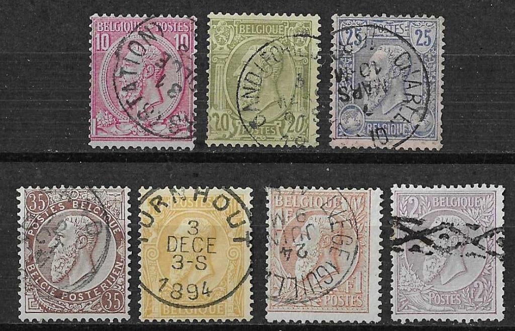 Belgique OPC 46-52 Roi Léopold II, Enlèvement ou Envoi, Affranchi, Maison royale