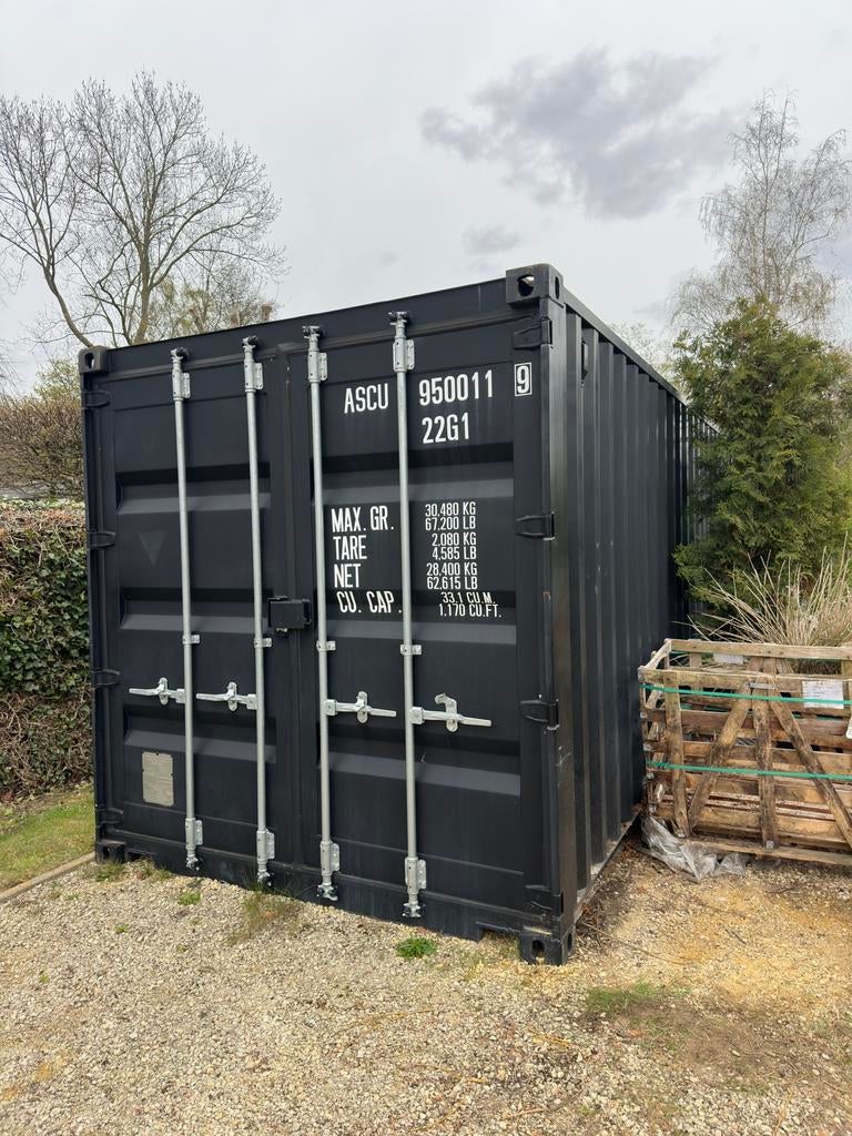 Zwarte zee container in nieuwstaat., Zakelijke goederen, Machines en Bouw | Keten en Containers, Ophalen