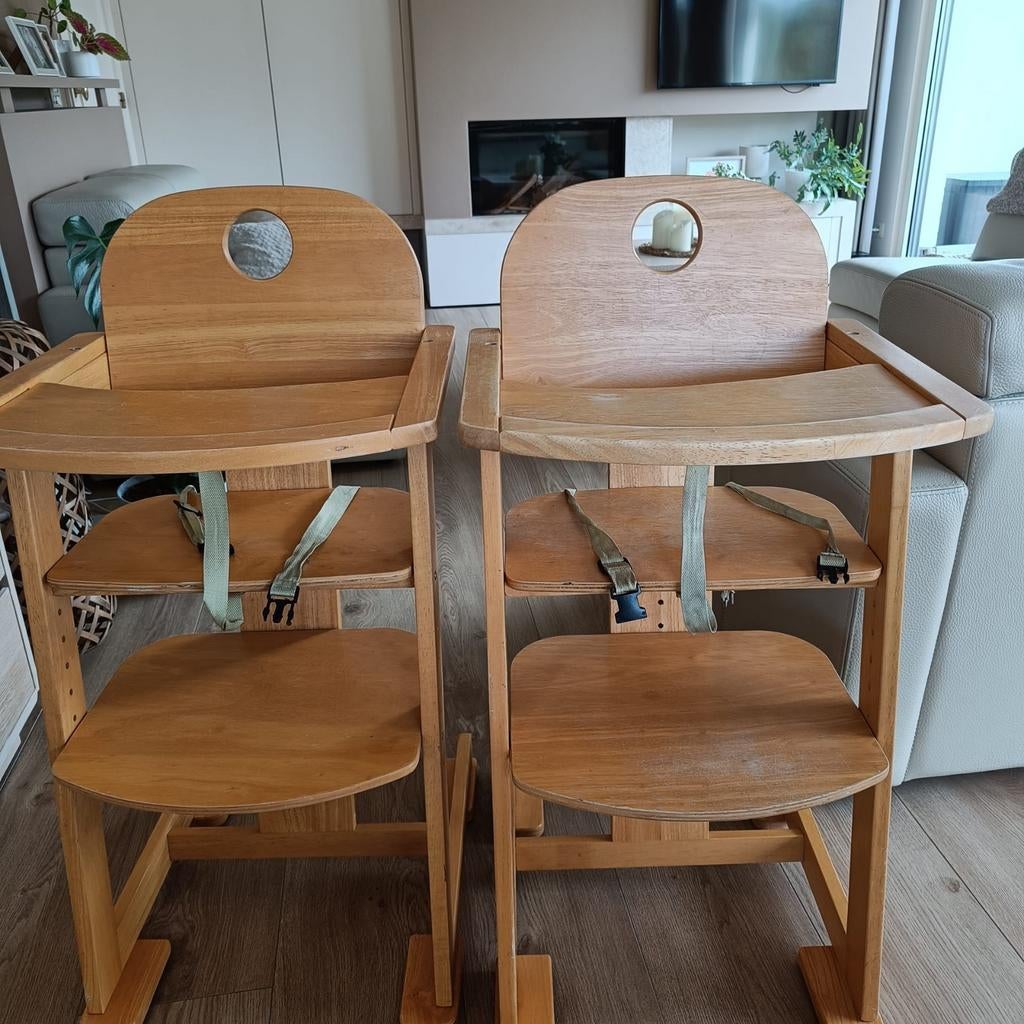 2 eetstoelen, Kinderen en Baby's, Ophalen, Gebruikt, Overige typen, Gordel(s)