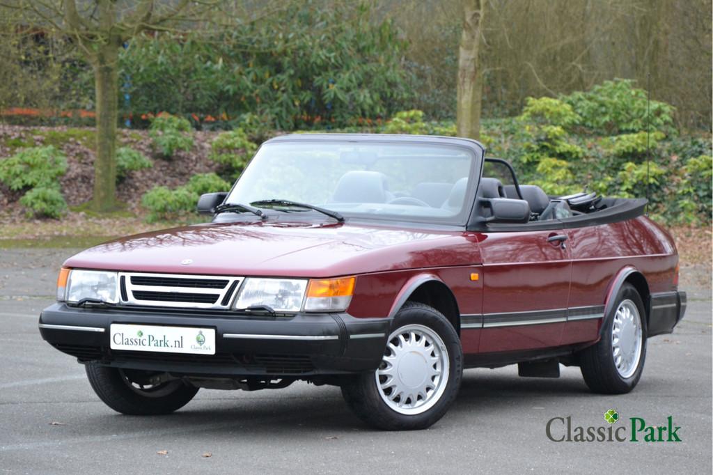 Saab 900 i cabriolet (bj 1993), Auto's, Zwart, Cabriolet, Leder, Bedrijf