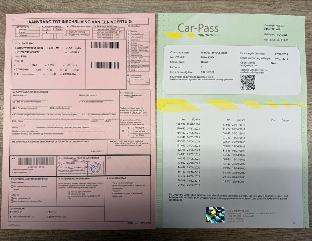 BMW 520D Automaat/Euro 5/Navi/Leder/Nieuwe Staat/GEKEURD, Autos, Cuir, Euro 5, https://public.car-pass.be/vhr/88b95971-fc63-4f6c-b7ec-5c34464c6dac