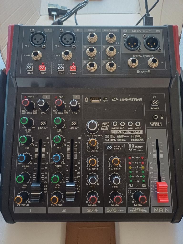 JB Systems Live 6, Muziek en Instrumenten, Mengpanelen, Ophalen of Verzenden, Gebruikt, 5 tot 10 kanalen, Microfooningang