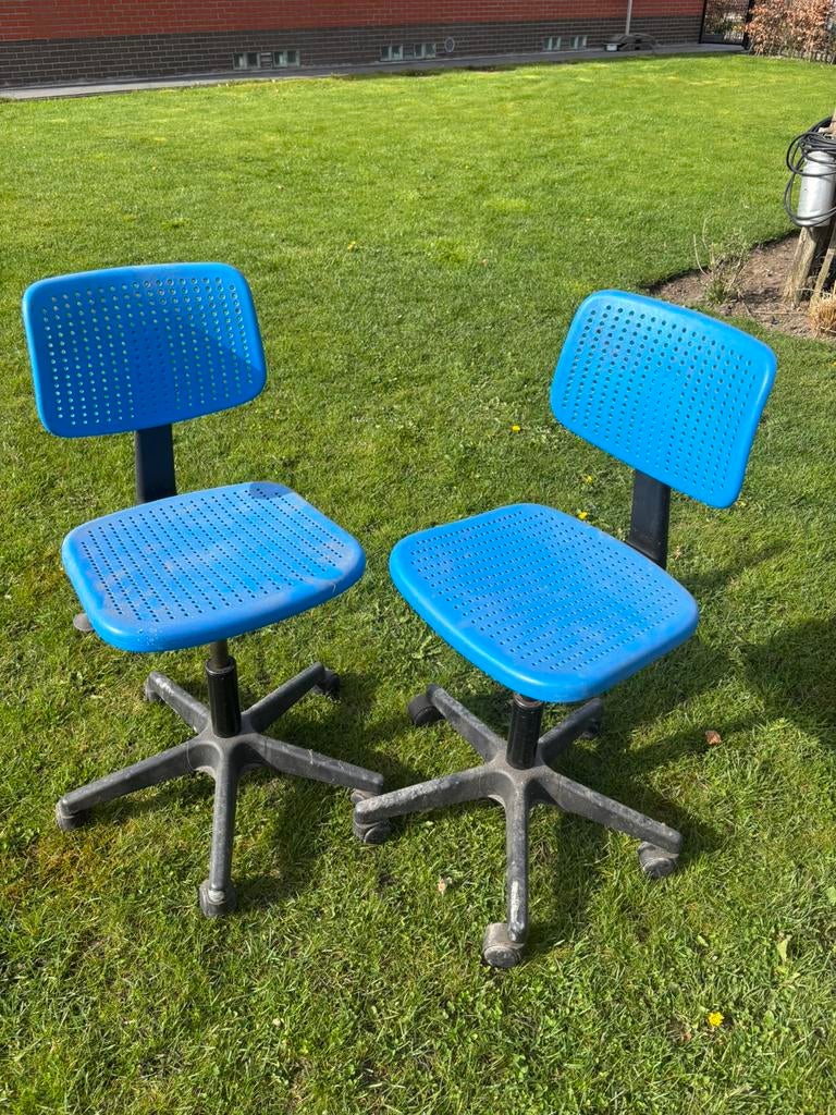 2  x pvc - hooglaag stoel, Huis en Inrichting, Stoelen, Ophalen, Kunststof, Gebruikt, Twee