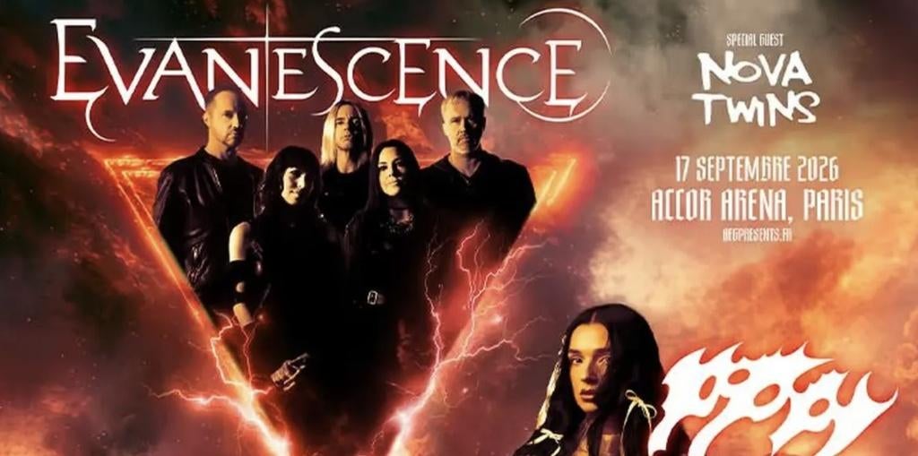 Places de concert EVANESCENCE - Accor Arena - 17/09/2026, Tickets & Billets