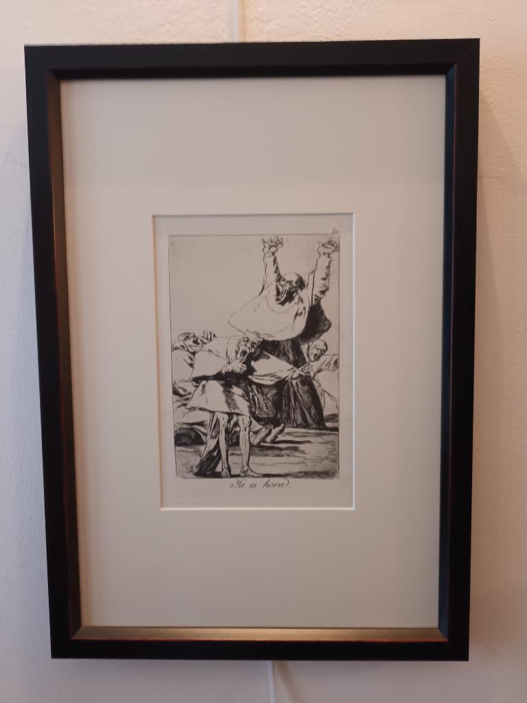 Ingekaderde ets Francisco de Goya, Ophalen, Ets