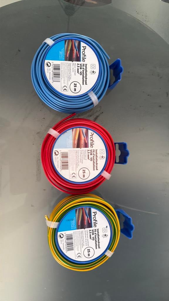Installatiedraad VOB 2,5mm + 1,5mm, Doe-het-zelf en Bouw, Ophalen, Nieuw