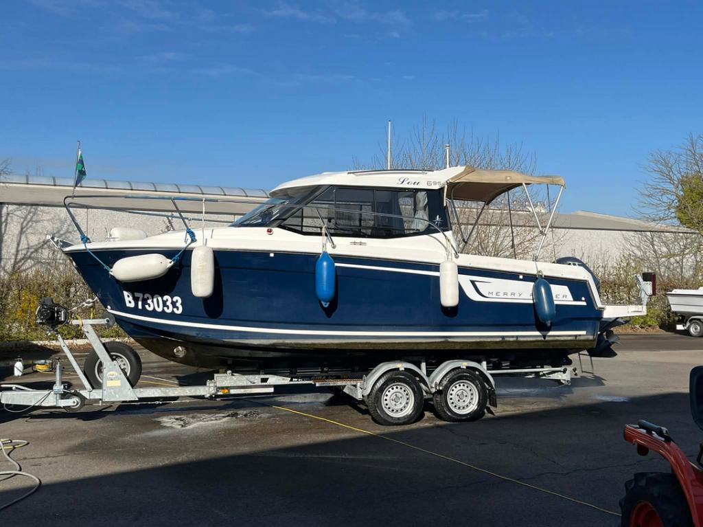 Jeanneau Merry Fisher 695, RIBA-trailer : uitstekende staat., Watersport en Boten, Motorboten en Motorjachten, Ophalen, 50 pk of meer