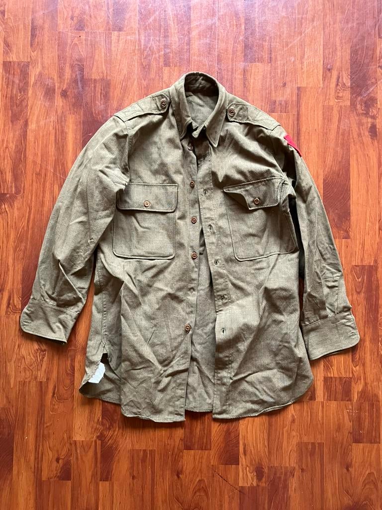 US WW2 officers mustard shirt, Ophalen of Verzenden
