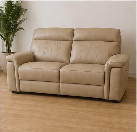 Canapé haut de gamme en cuir beige Château d'Ax (Italia), Enlèvement, Comme neuf, Cuir