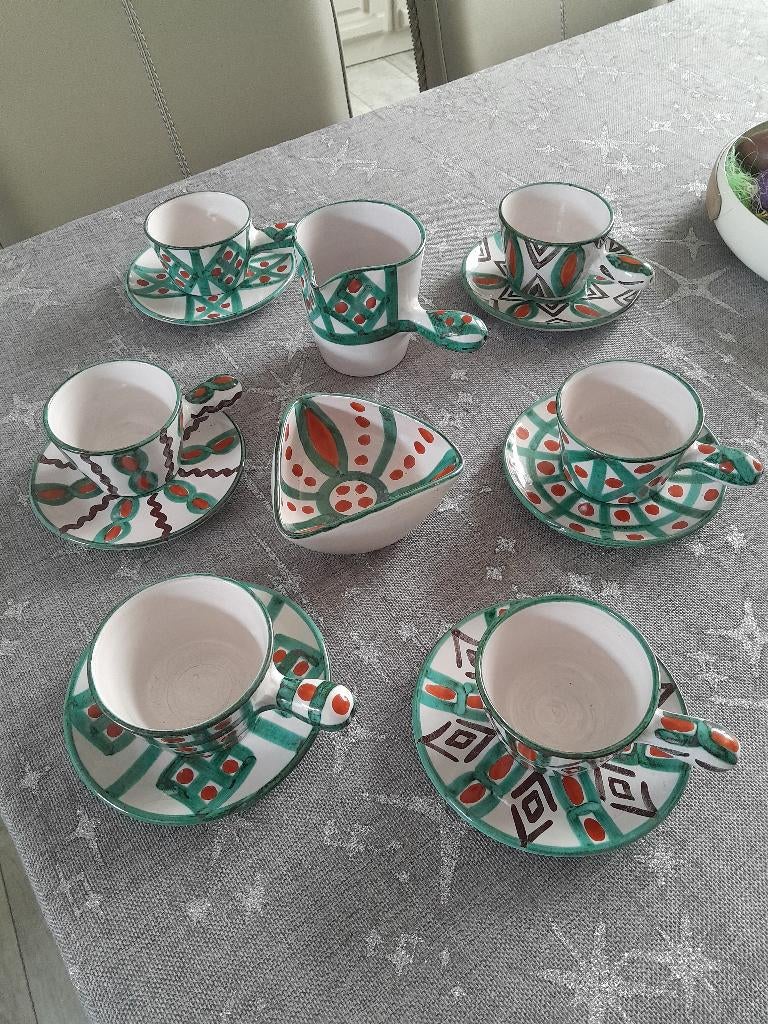 Vallauris Fazio koffieset 6 personen in goede staat, Ophalen of Verzenden