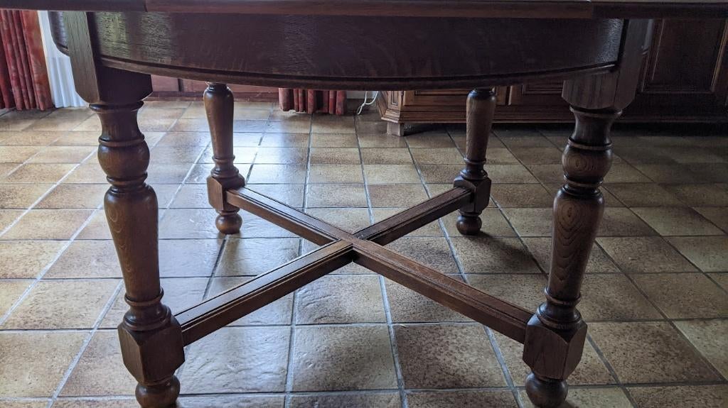 eiken eetkamer, Huis en Inrichting, Complete eetkamers, Ophalen, Gebruikt, Antieke stijl, 4 tot 6 stoelen