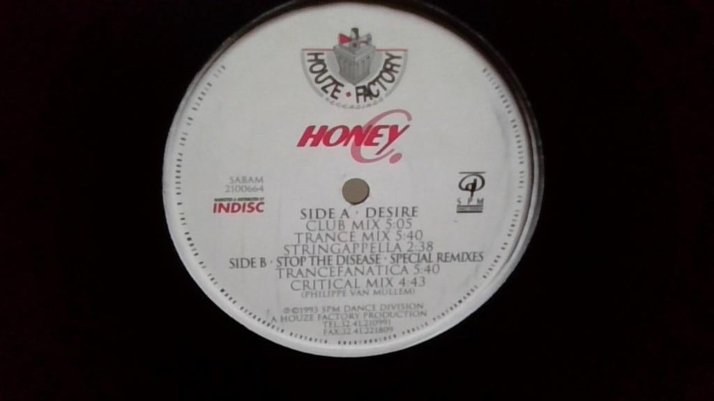 HONEY C " DESIRE / STOP THE DISEASE RMXS. ", Cd's en Dvd's, Vinyl | Dance en House, Ophalen of Verzenden, Zo goed als nieuw, 12 inch